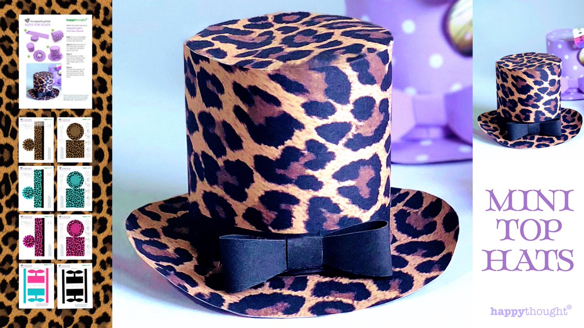 HappythoughtUS's tweet photo. Leopard print mini top hat templates and patterns. 3 easy no-sew step by step instructions included. Mini top hat designs by Happythought. #minitophat #leopardprint #party https://t.co/16QTvThkGN via @Etsy https://t.co/wEUffKDB18