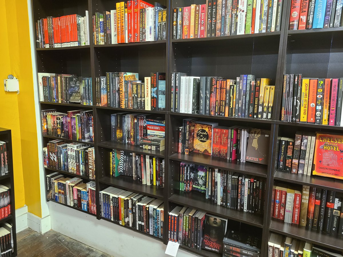 Bucketoblood's tweet photo. Congratulations to all the winners and nominees of this year's #stokerawards! Come pick up all their books here (or other recommendations). Open 12-7 daily. #bucketoblood #horrorbooks #bookstore #horrorbookstore #Chicago https://t.co/rQ5Jzb85G5