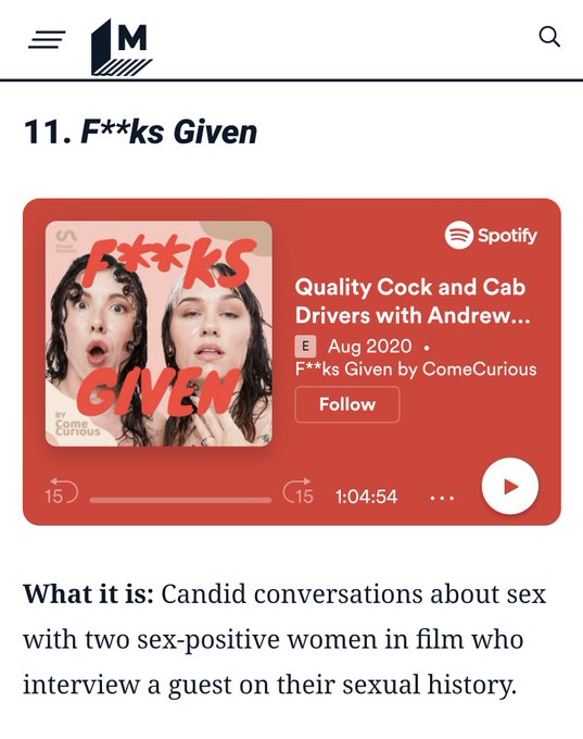 Our podcast F**ks Given by @ComeCurious has been mentioned in the '20 best sex, erotica and relationship<a class="tags" target="_blank" title="On Twitter" href="/?out=eyJ0eXAiOiJKV1QiLCJhbGciOiJIUzUxMiJ9.eyJpYXQiOjE3MjIwMjM1NTYsImlzcyI6InR3cG9ybnN0YXJzLmNvbSIsIm5iZiI6MTcyMjAyMzU1NiwiZXhwIjoxNzUzNTU5NTU2LCJyZWRpcmVjdF91cmwiOiJodHRwczovL3R3aXR0ZXIuY29tL0NvbWVDdXJpb3VzIn0.HBOWZ-T_wus-bP4L0xb5yw2M5vrpSb2KwbgU-SeagwLen667lXBPICzN9YUONm65tqhKWVgr3Mx4AJnW1eWZEw">@ComeCurious</a><a href="/tag/sexworkiswork"class="tags"><span>#sexworkiswork</span></a><a href="/tag/saraheverard"class="tags"><span>#saraheverard</span></a><a href="/tag/protectwoc"class="tags"><span>#protectwoc</span></a>