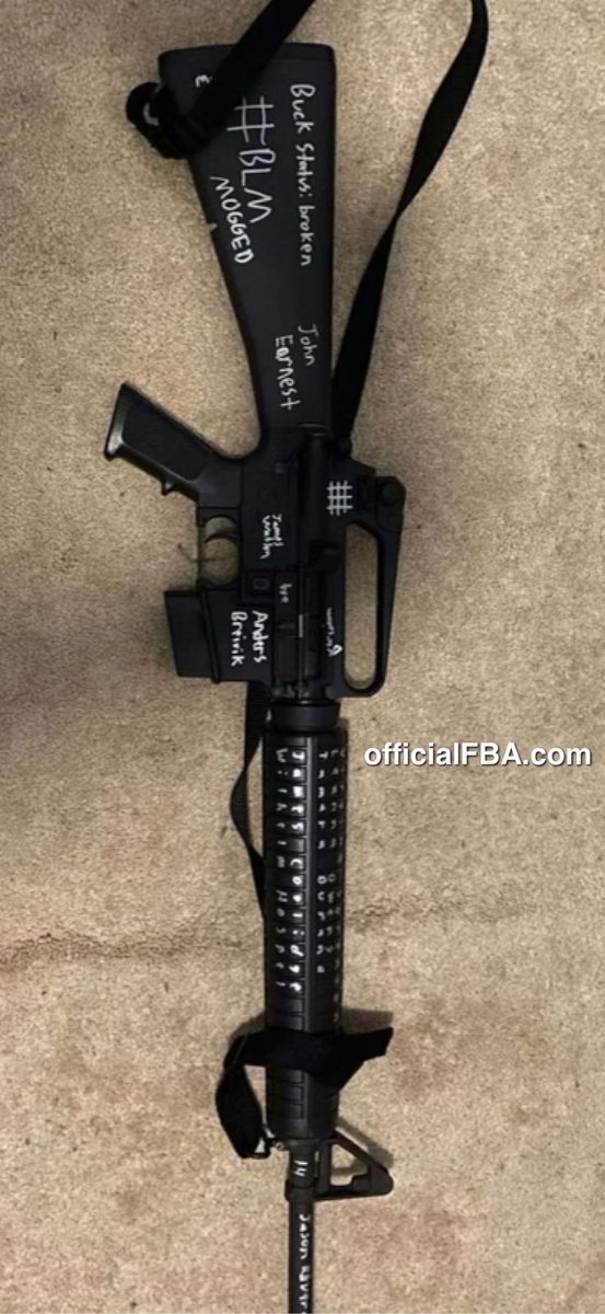 tariqnasheed's tweet photo. Here is the gun used by white supremacist #PaytonGendron when he carried out his anti-Black terrorism attack in Buffalo. The gun has the words “Buck Status: Broken”, which is a reference to my film Buck Breaking. Alt-right trolls on 4chan &amp; Reddit use that phrase often https://t.co/66q8D6X0om