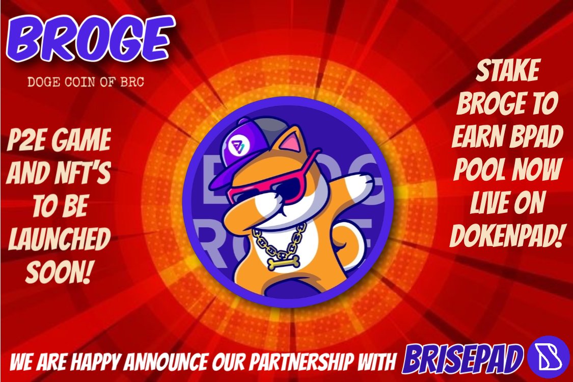 BrogeOfficial's tweet photo. #Broge likes to give back to the community! You can now earn @Brisepadco by staking your #Broge tokens! Remember we have our 3d #NFT’s and #P2EGame launching soon! @bitgertbrise @SphynxLabs #bpad #BRC20 #bitgert #bitgerarmy #doken #mixedreality #BriseZilla https://t.co/dG9F9XcYRc