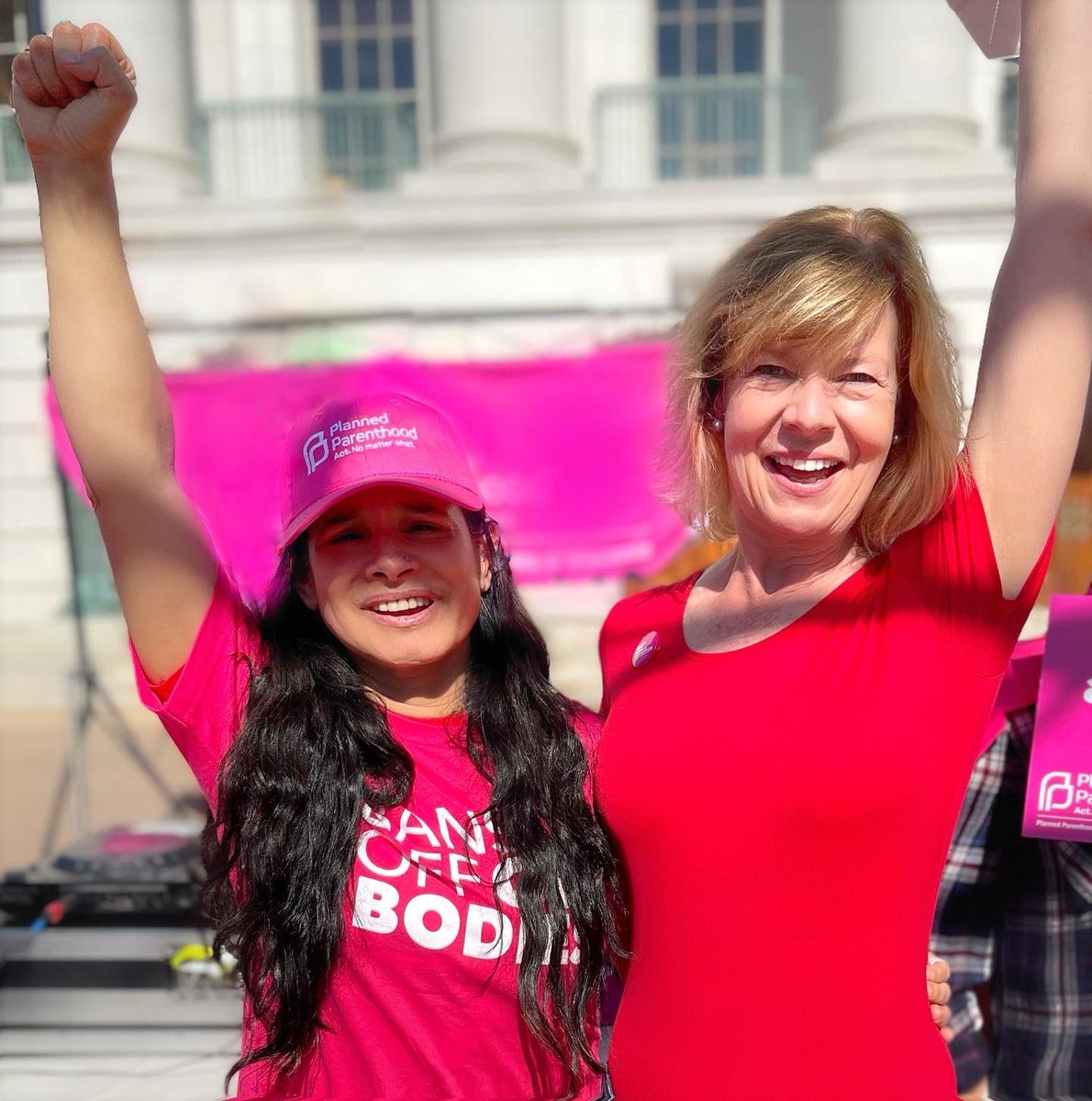 VDLF_Action's tweet photo. Christine Neumann-Ortiz, Executive Director of Voces with our champion, @SenatorBaldwin at the #BansOffOurBodies rally with @PPAWI, @PPact, @PPFA. We need leaders who recognize abortion rights are immigrant rights and human rights! #WisconsinStateCapitol #Madison https://t.co/JuvNT7AnbK