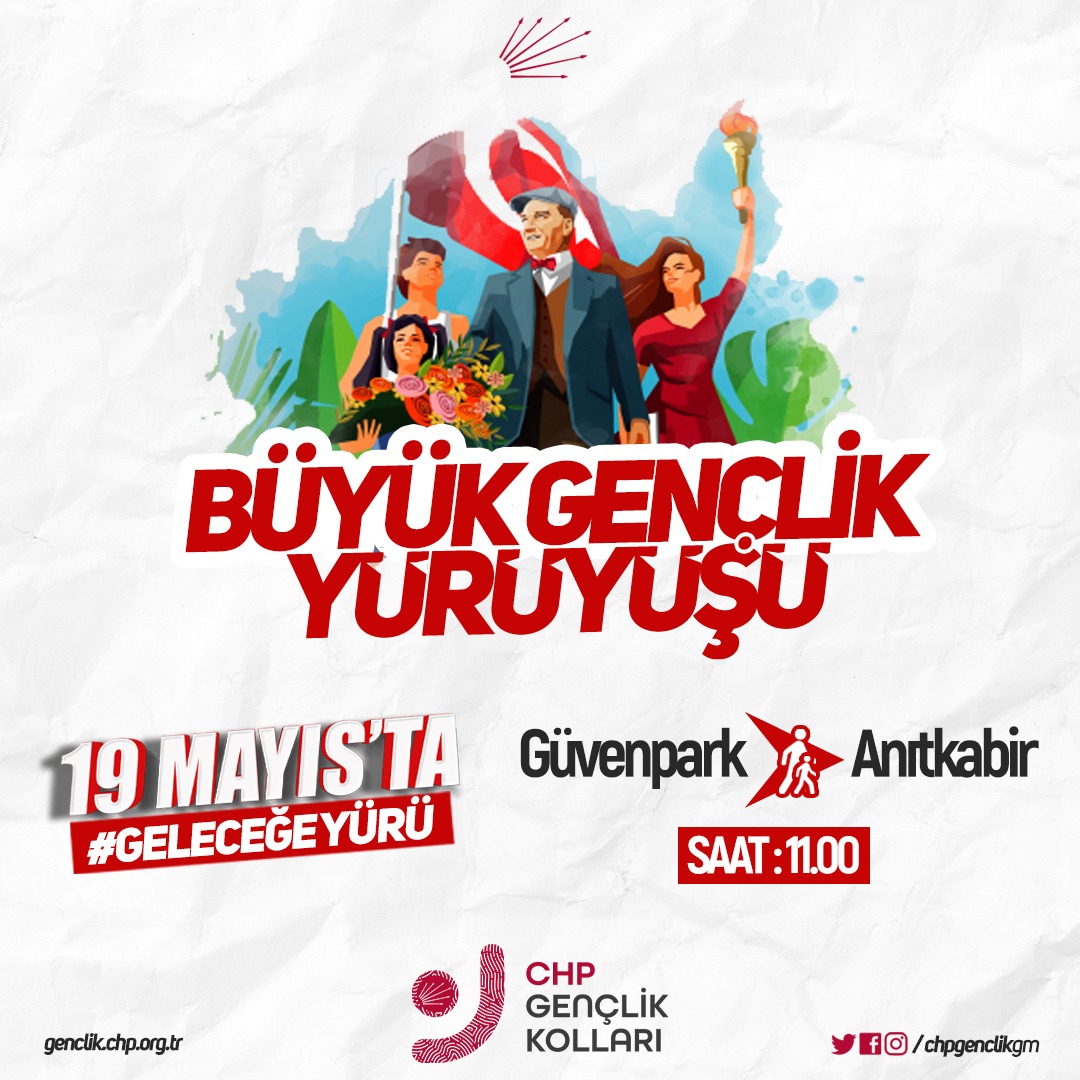 BÜYÜK GENÇLİK YÜRÜYÜŞÜ

İkinci yüzyılın şafağında; Gençliğe Güven #GeleceğeYürü

🗓️19 Mayıs 11.00
📍Güvenpark ➡️ Anıtkabir
