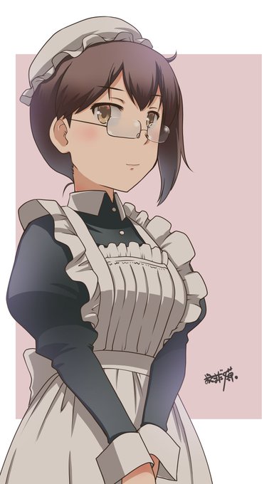 この前のデレステのメガネメイド文香さんを見てて、ふと、「眼鏡メイド加賀さん」と言う電波を受信したのでPIXIVとか検索してみたけどヒットしなかったので描いてみた。 