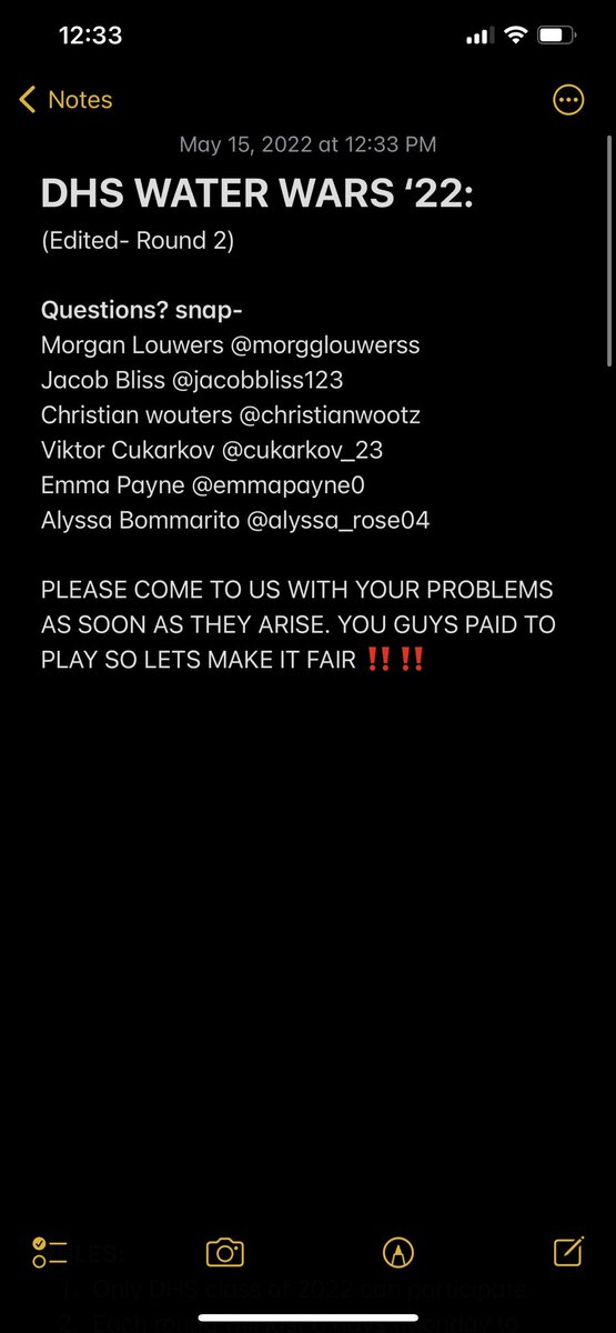 dhsWars2022's tweet photo. UPDATED RULES MOVING FORWARD. DM us or or snap any of the people listed below with any questions 😮‍💨 https://t.co/ruYjcYBErt