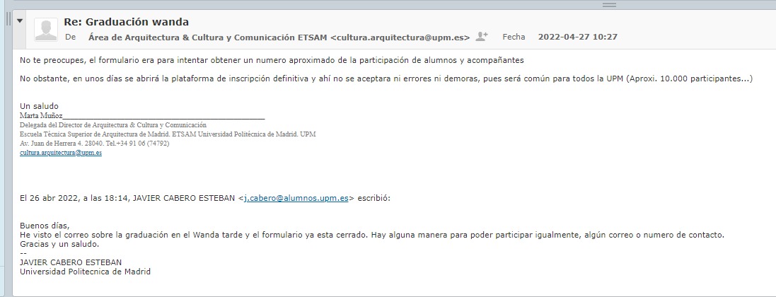 coronado_ad's tweet photo. Desde la escuela solo nos han llegado formularios diferentes en los que se decía que eran provisionales para hacer una aproximación de los alumnos que podrían acudir al evento, a continuación adjunto un correo donde la persona encargada lo confirma. https://t.co/0Yba8d5Y5p