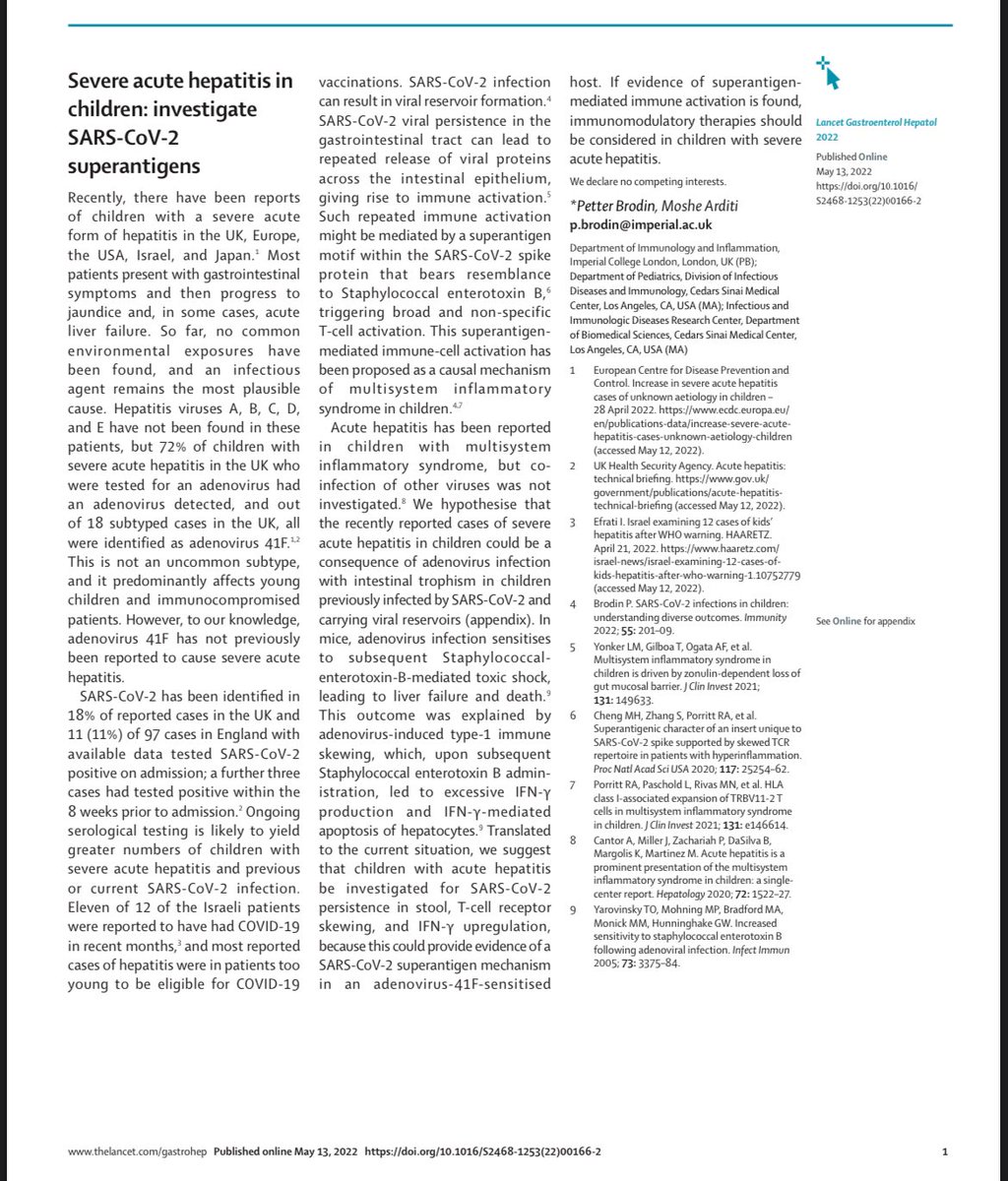 cipatlimd's tweet photo. Carta en The Lancet y la posible relación de Infección por Covid y Hepatitis viral #longcovid https://t.co/DQF8kOCkL9