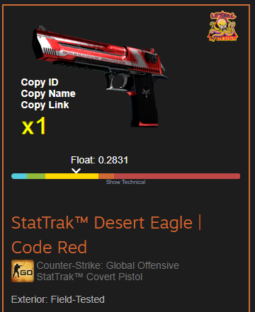 Mrtweeday's tweet photo. Next.
58€ Deagle Code Red (StatTrak FT)

To get it:
- RT
- Like this video: https://t.co/8k90PkGizj

(Show proof of the like with a screenshot response to this tweet)

ends when the next vid is released. glhf and enjoy the vid as always :) https://t.co/8A0Jylm2ul