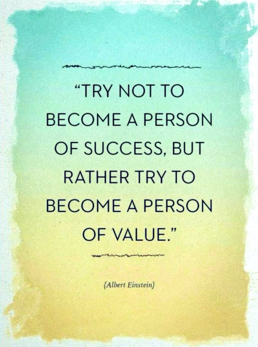 “Try not to become a person of success, but rather try to become a person of value.” #SundayThoughts  #Motivation #ThinkBIGSundayWithMarsha