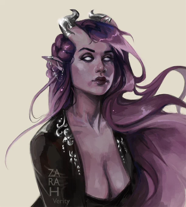 Commission for Rachel of their Tiefling Verity #dndart 