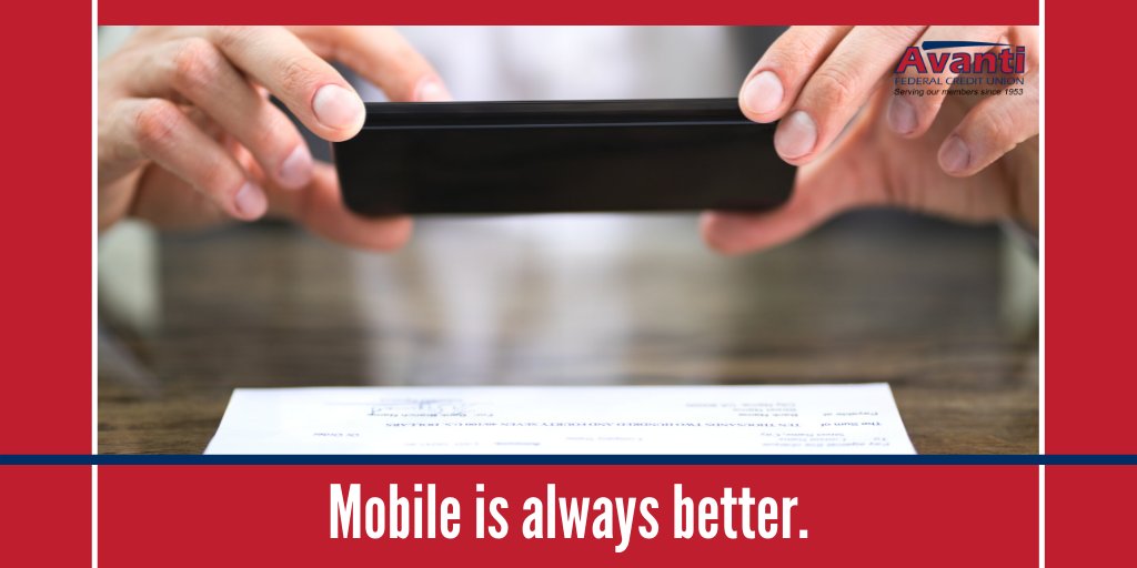 AvantiFcu's tweet photo. With #AvantiFCU, depositing your checks is easier than ever before. All you need is a picture! 📸 Download our Mobile App today to view your account, deposit checks, and enjoy the benefits of banking on the go. 📲

Learn more: https://t.co/SxIM8d7bai

#WatertownSD #ExploreSD https://t.co/vweVBWAN4l