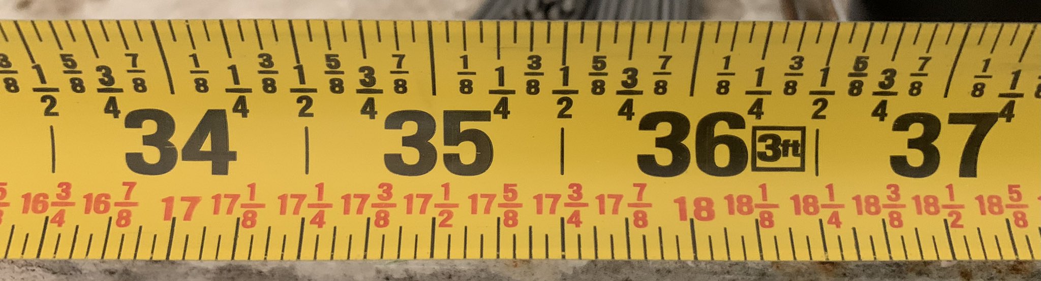 Tape measure sale that shows fractions