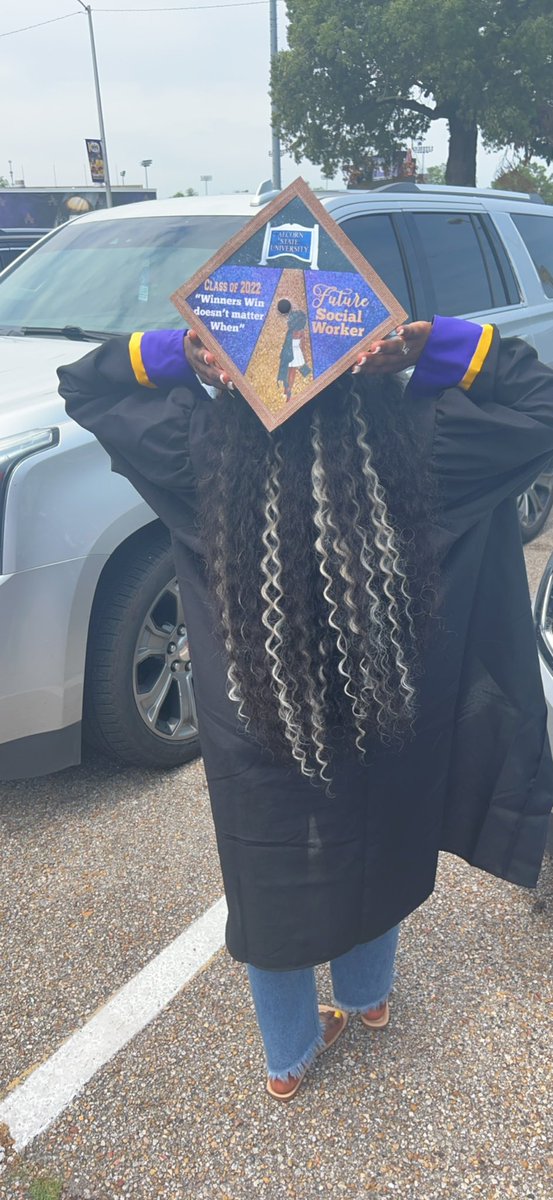 mtiawanya's tweet photo. Thank You Alcorn State💜💛,
I enjoyed my time but I’m more excited for my new journey!! Done with the B.S. #Granddaddybaby🫶🏾 #RIPLilI 🕊 #SocialWorkBae #SummaCumLaude #HBCUGrad https://t.co/Z7I85DLrkm