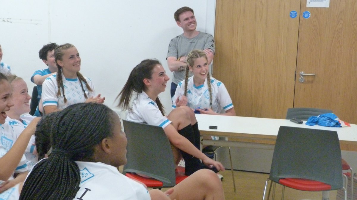LC_Lionesses's tweet photo. Academy 🦁 | Winning a treble isn't half bad, especially when you're the captain. Everyone at LCL wishes U18 captain Ellie Dolby all the best as she moves to the US on a soccer scholarship 🇺🇸! Lots of smiles and tears as the girls' delivered their thank you messages #YoungPride https://t.co/ruezeTOZ1t