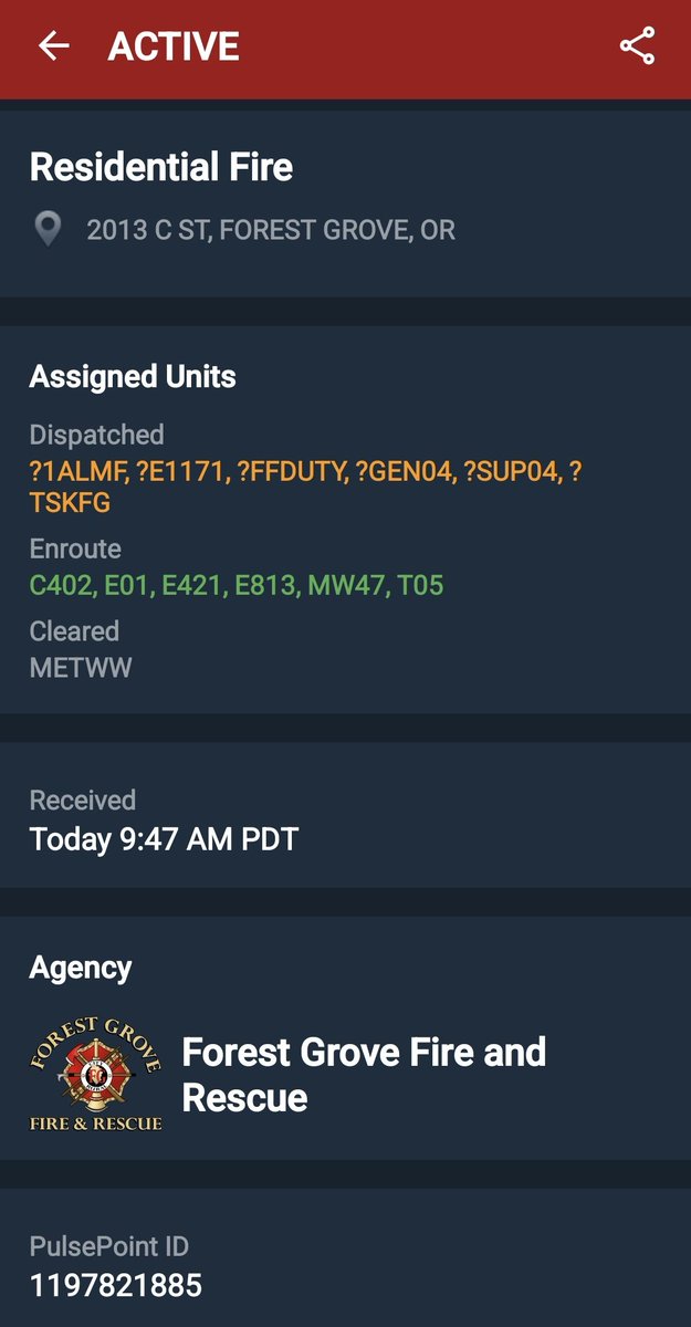 WashCoScanner's tweet photo. Residental Fire
2013 C Street
Forest Grove
#pdxtraffic https://t.co/tINP8naoWl