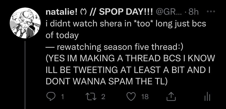 GRAYEARFLUFFS's tweet photo. its been eight hours..??
WELL LETS KEEP GOING!! #spop and #catradora started trending too we did it:) https://t.co/kTCyOQCxOp