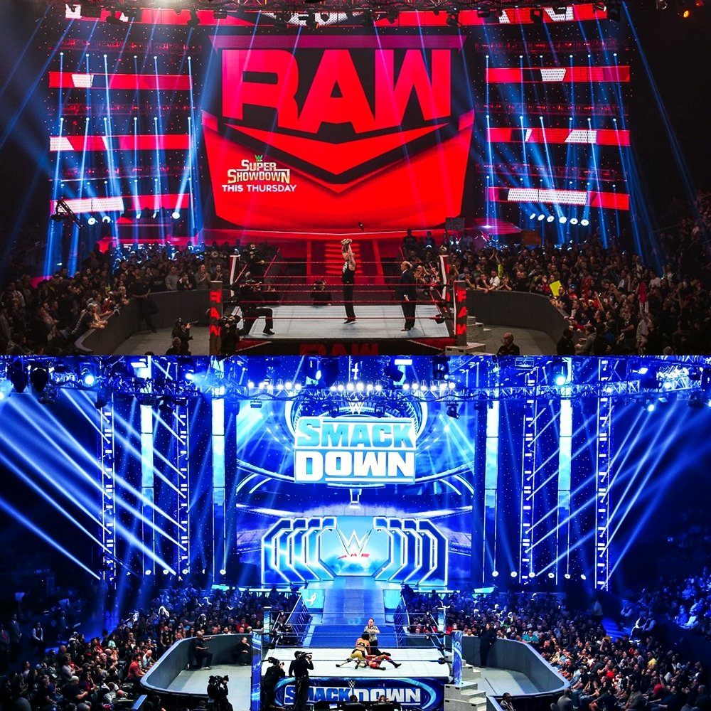 pwd_offl's tweet photo. I miss these Raw/Smackdown set designs 🔥 https://t.co/27dTkoHUcY