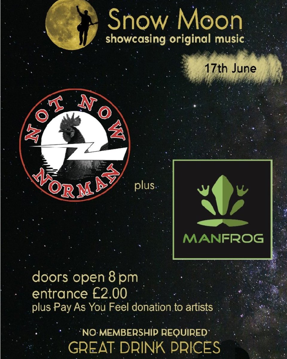 Our Next gig at Tynemouth Social Club.  We can't wait.  Supporting the awesome @notnownorman (seriously go and check them out) and obviously your favourite prorog band