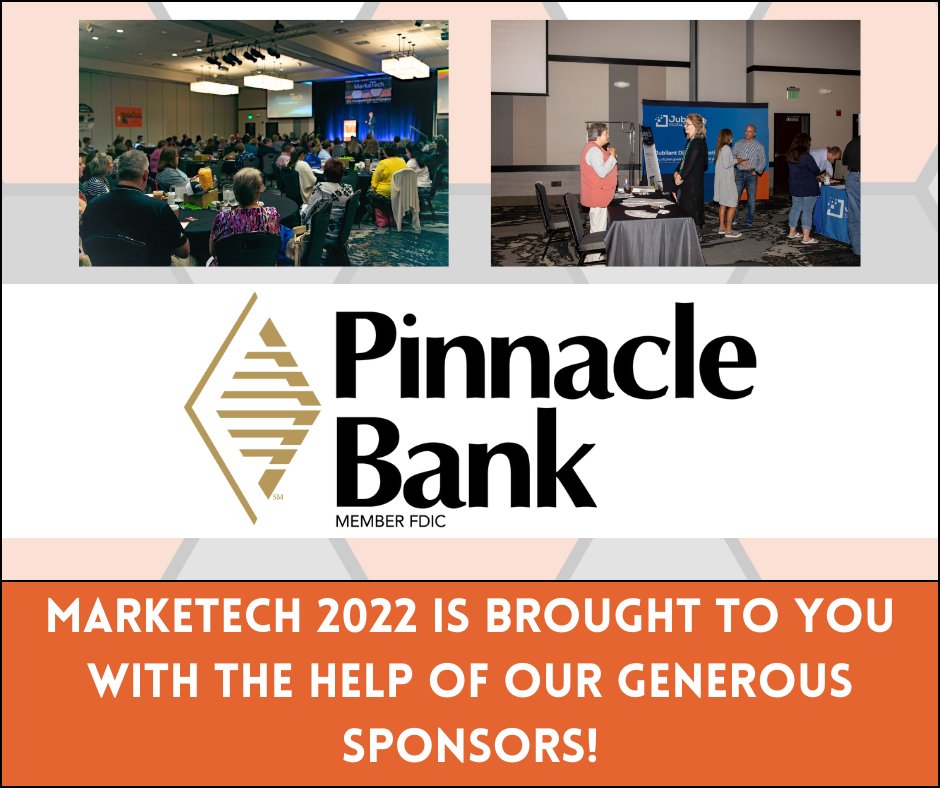 growneb's tweet photo. MarkeTech would not be possible without all of our incredible sponsors. Thank you to Pinnacle Bank for being a sponsor and helping our vision for MarkeTech 2022 become a reality!
#marketech #GROWNE #Sponsor https://t.co/YD3jbEe7bo