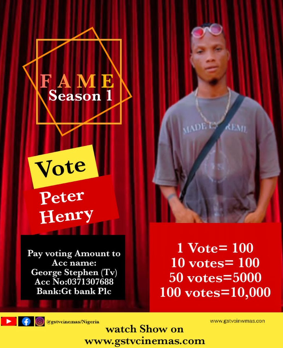 Please friend's I need your vote as much as possible it's just 100 naira per vote please I beg you All the details to vote is on the poster and don't forget to send me your vote proof as you do so may you be blessed in Jesus name 07020157005