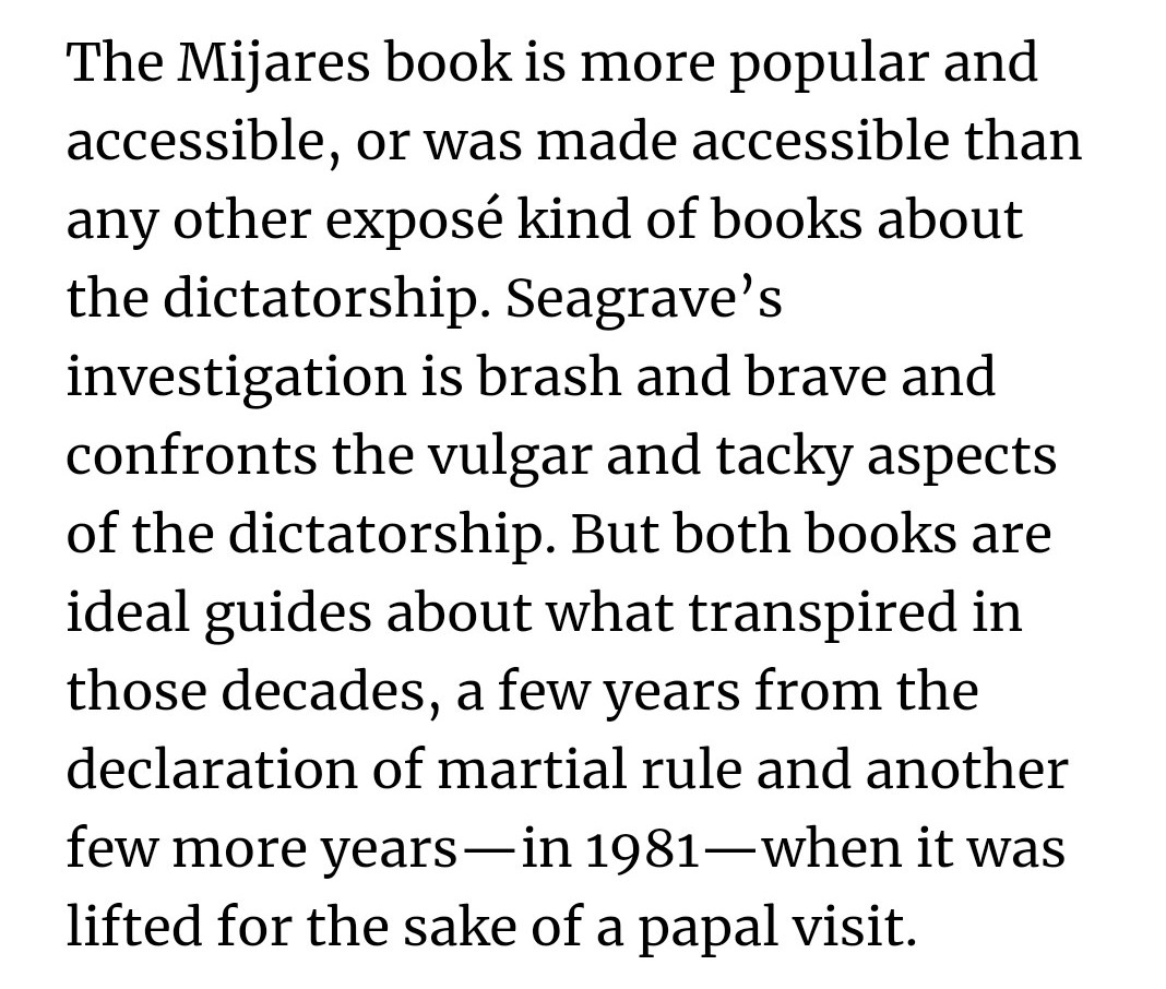 360dyssey's tweet photo. @zo_arroyo Books about FMS Dictatorship:
1. P.Mijares (1976) - The Conjugal Dictatorship...
https://t.co/uXW4520qho
2. S. Seagrave (1988) - The Marc0s Dynasty... https://t.co/QLYBaj2CWf https://t.co/NGSFDHAVqY