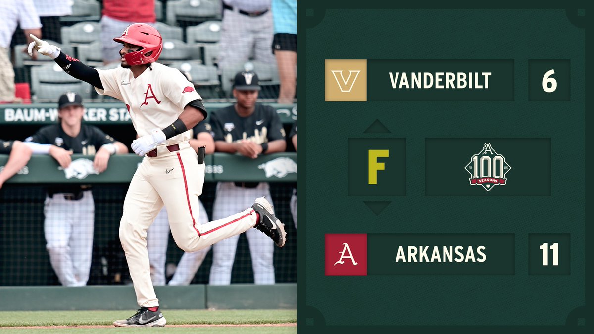 RazorbackBSB's tweet photo. HOGS WIN! https://t.co/lZ3hIFlOGt