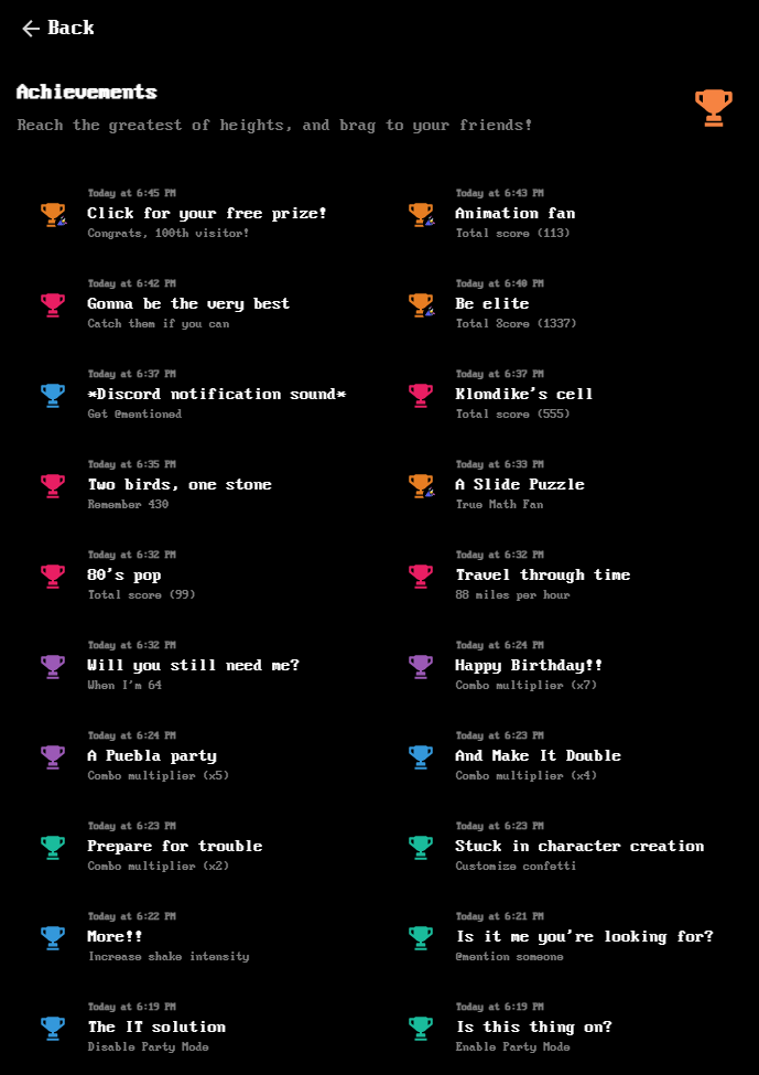 ngelus27's tweet photo. Got all the discord achievements. Nice. :D https://t.co/51LiT9ifmm