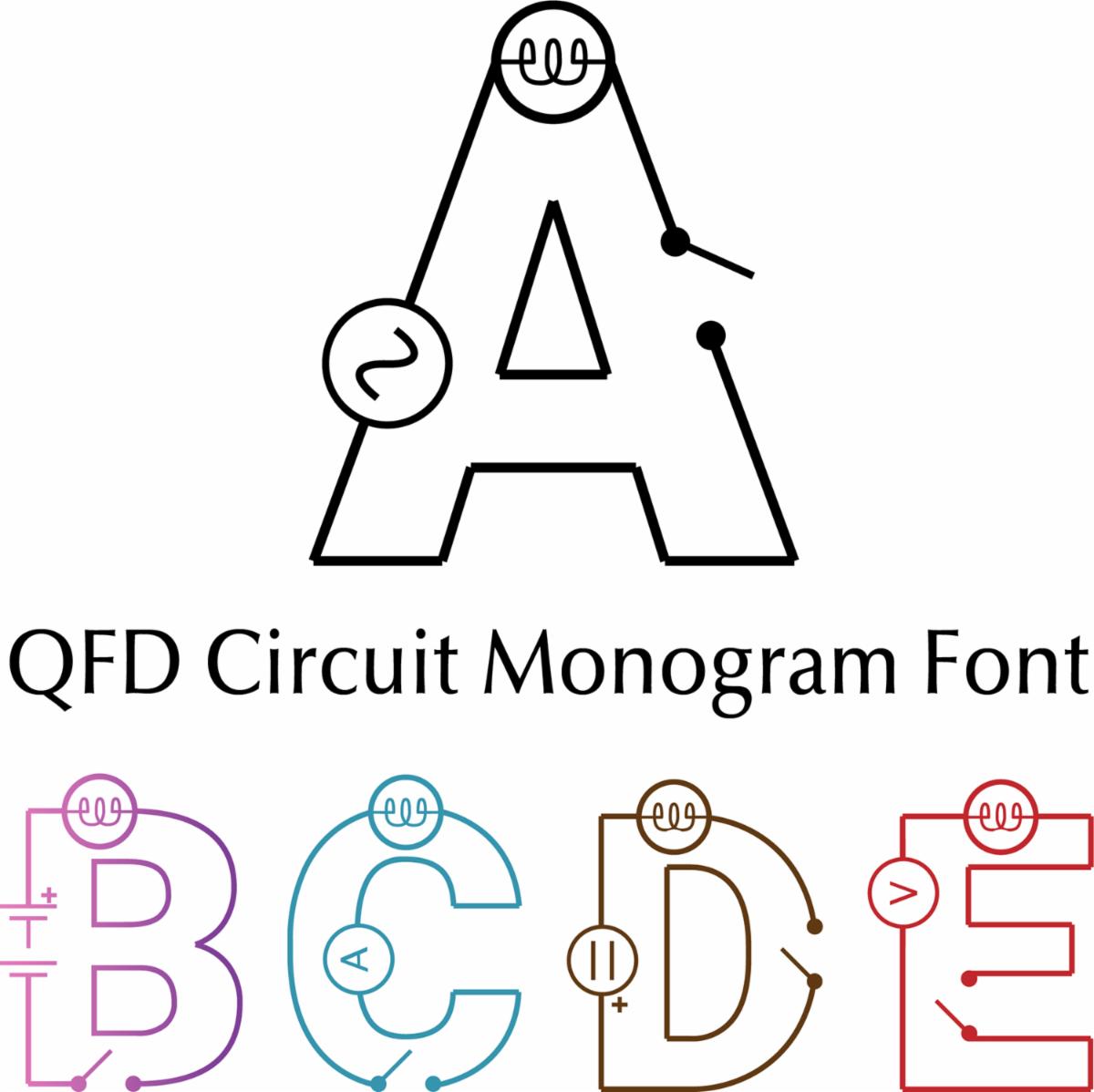 quietfire's tweet image. For the sweet nerd in your life! Here is a whole monogram font of electrical circuits!  Perfect for cards, pillows, t-shirts,mugs &amp;amp; anything else you can think of. bit.ly/2oAR9e6 #font #monogramfont #electrical #electrician #circuit #silhouetteexclusivedesign