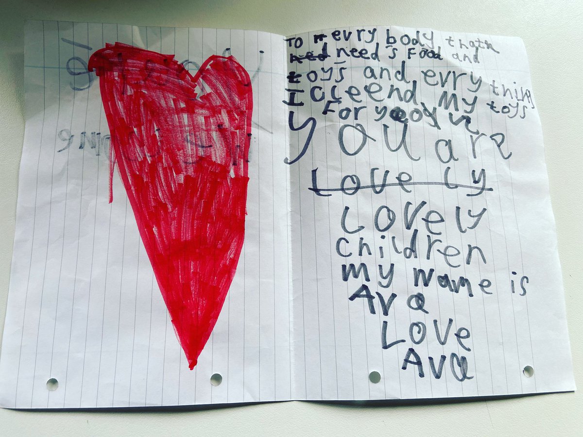 We have been overwhelmed with so many wonderful donations of books, soft toys, games &amp;fancy dress!

We kindly ask for no more of these items as we are at capacity &amp; our container simply cannot fit in anymore.

A special thank you most go to the author of this beautiful note 💛💛