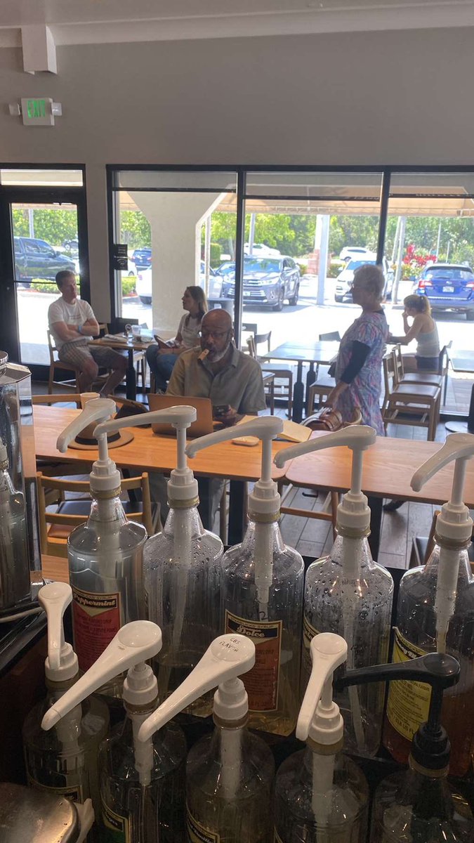 walmartsangel's tweet photo. big guy comes into my starbucks for 3-6 hours everyday and holds a cigar in his mouth while he works https://t.co/ZvIvm9EqWV
