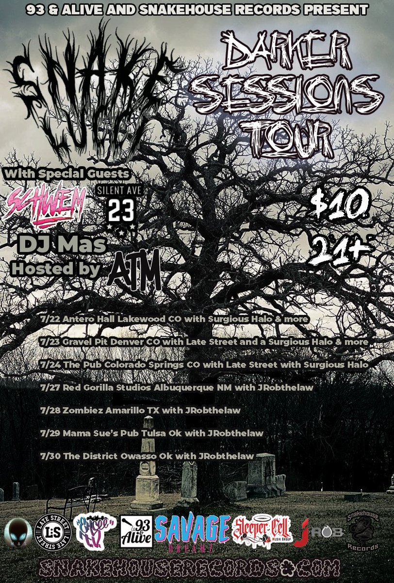 SnakeLucci's tweet photo. Darker Sessions Tour 2022 kicking of in July!!!!!🔥🔥🔥 https://t.co/RMSa1ZWwU2