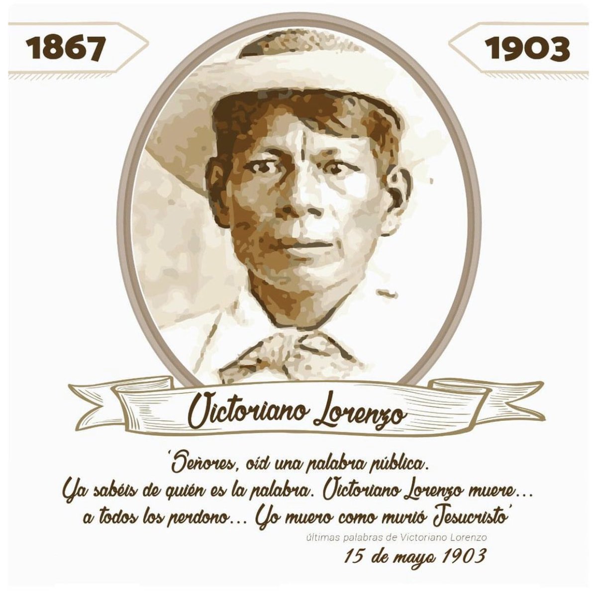 Ya son 119 años del fusilamiento del héroe, líder indígena y guerrillero panameño, Victoriano Lorenzo, fusilado el 15 de mayo de 1903. Desempeñaría un papel crucial en la llamada Guerra de los Mil Días que enfrentaba al gobierno central colombiano y conservador.
