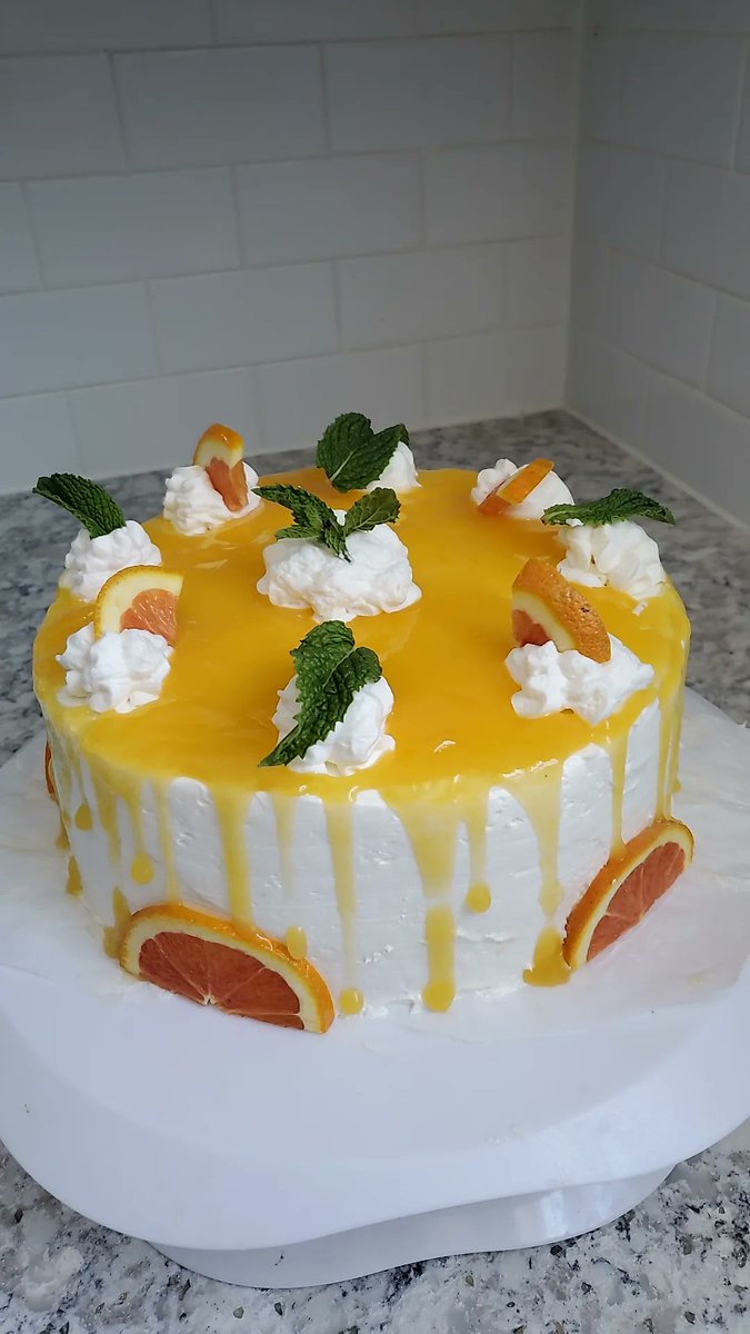 CookWithSabrina's tweet photo. Finally got to make @sambaschutte 's 40 orange cake and it is AMAZING. Not only do I appreciate this delicious cake, but I appreciate the representation and community made by @OurFlagHBOMax 🧡🍊 https://t.co/Njf7vG3mWw