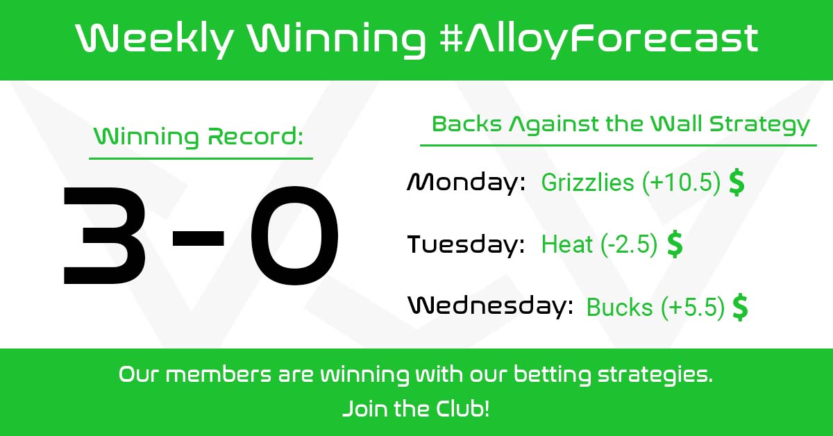AlloySports's tweet photo. Accountability Check:
This week's winning #AlloyForecast!
Record: 3-0 💵
Win pct: 💯%
Build profitable betting strategies for the #NBA Conference Finals: https://t.co/wICltFghU3
#RideWithAlloy #BuildWinRepeat #FreePicks #GamblingTwitter https://t.co/UjCN1IA8z6