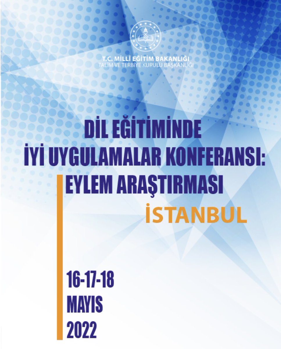 istanbulilmem's tweet photo. 🔹Talim ve Terbiye Kurulu Başkanlığımız Türkçe ve Dil Eğitimi ARGEM tarafından düzenlenen “Dil Eğitiminde İyi Uygulamalar Konferansı: Eylem Araştırması” yarın başlıyor.

#dilegitimindeiyiuygulamalar

@tcmeb @memleventyazici @meb_ttkb https://t.co/TS62FuAwLi