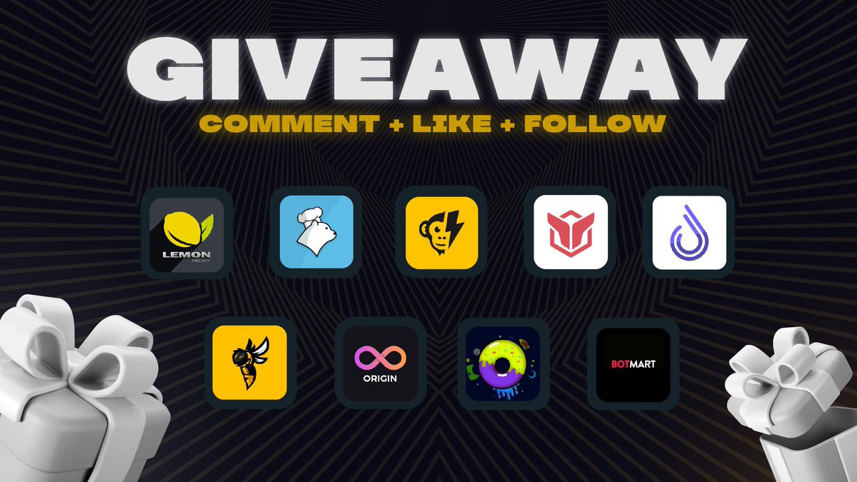 Polar Chefs (@polarchefs) on Twitter photo 🎉48 Hour Giveaway🎉
Follow & Retweet & Tag Friends!
1 x <a href="/TohruAIO_/">Tohru AIO</a> Renewal Key
2 x @RaffleHiveIO Monthly
1 x <a href="/Origin_AIO/">OriginAIO</a> Monthly
1 x <a href="/botmrt/">BotMart™</a> 3/Mo Membership
3 x <a href="/DonutProxies/">DONUT_proxies</a> 3GB
5 x <a href="/LEMONPROXY2020/">LEMONPROXY</a> 1GB
1 x <a href="/ProxyChimp/">Proxy Chimp</a> 50 ISP
1 x <a href="/dropoclock/">Drop o'Clock</a> Monthly
3 x <a href="/polarchefs/">Polar Chefs</a> Monthly 🎉48 Hour Giveaway🎉
Follow & Retweet & Tag Friends!
1 x <a href="/TohruAIO_/">Tohru AIO</a> Renewal Key
2 x @RaffleHiveIO Monthly
1 x <a href="/Origin_AIO/">OriginAIO</a> Monthly
1 x <a href="/botmrt/">BotMart™</a> 3/Mo Membership
3 x <a href="/DonutProxies/">DONUT_proxies</a> 3GB
5 x <a href="/LEMONPROXY2020/">LEMONPROXY</a> 1GB
1 x <a href="/ProxyChimp/">Proxy Chimp</a> 50 ISP
1 x <a href="/dropoclock/">Drop o'Clock</a> Monthly
3 x <a href="/polarchefs/">Polar Chefs</a> Monthly