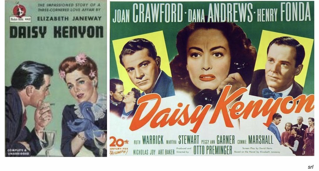 SaveRedlandLibr's tweet photo. 7pm TODAY on @TalkingPicsTV 

The 1947 #Romantic #Drama film🎥 “Daisy Kenyon” directed by #OttoPreminger from a screenplay by #DavidHertz 

Based on #ElizabethJaneway’s 1945 novel📖

🌟#JoanCrawford #DanaAndrews #HenryFonda #RuthWarrick #MarthaStewart #PeggyAnnGarner https://t.co/OO3ytH7sgR
