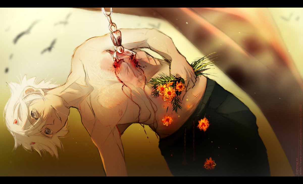 talomana's tweet photo. "Hanging by the rib - execution for robbers and thieves"

#goreart #macabre #flowers #blood #wound #animeart #ArtistOnTwitter https://t.co/KXpDHS65QX