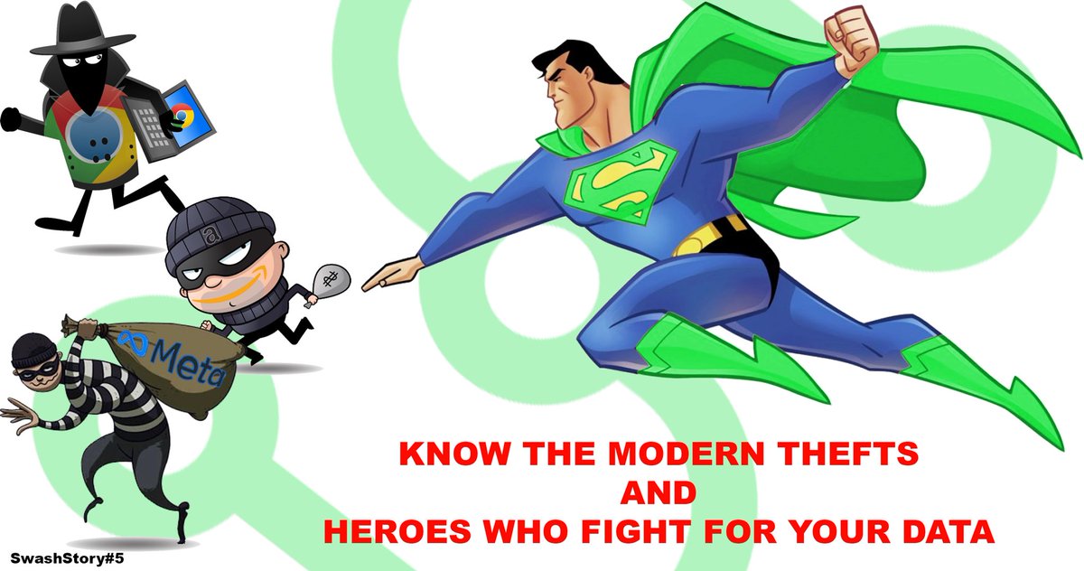 Know Top 3 modern thefts:
1. <a href="/Google/">Google</a> (#Google) - Biggest enemy. They take full advantage of user trust
2. #Amazon and <a href="/alexa99/">Alexa | Follow @amazonalexa</a>(#Alexa) is their cheap pawn ♟ 
3. <a href="/Meta/">Meta</a> - Complex AI analyzers behind #Facebook, #Instagram, #Whatsap

#SuperMan - <a href="/swashapp/">Swash</a> - #SWASH
#SwashStory