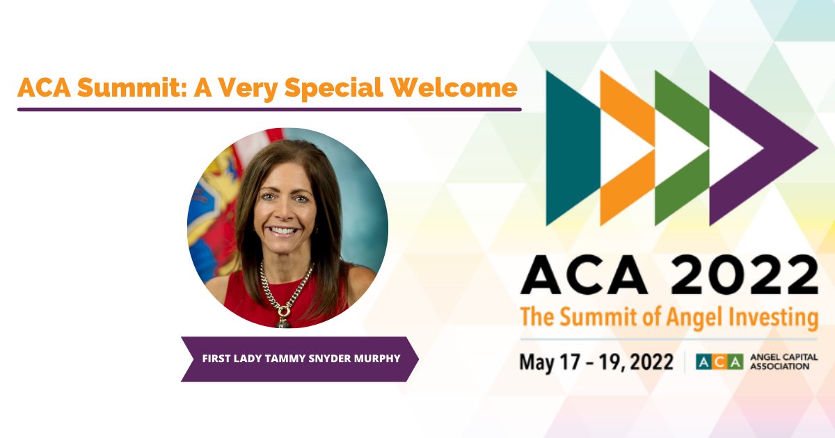 ACAAngelCapital's tweet photo. Don't miss! ACA Summit kicks off with an incredible guest! First Lady Tammy Snyder Murphy helped organize a NJ chapter of @GoldenSeeds #NJEDA #AngelCapitalAssociation #ACASummit22 #ACASummit #AngelInvesting #AngelInvestors #NewJersey #WomenOwnedBusinesses https://t.co/8zewFXhNls