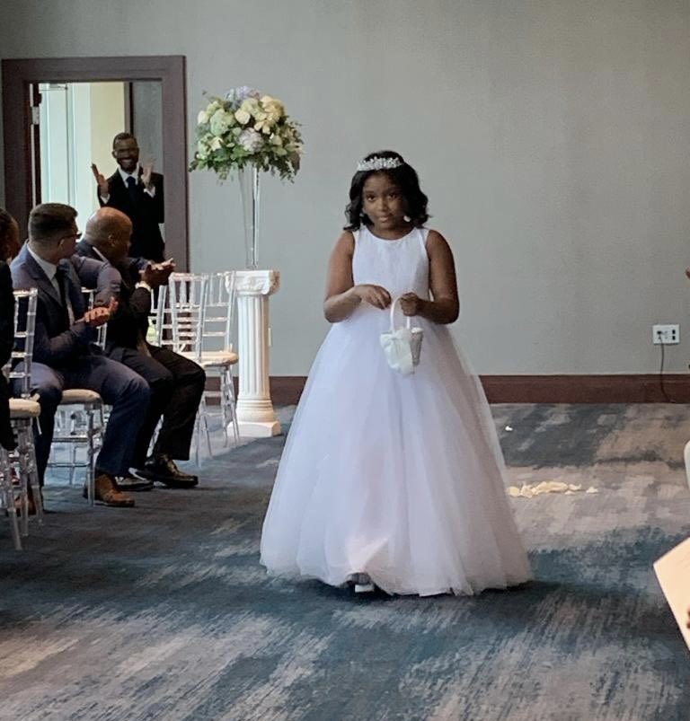 LifeAsLynne's tweet photo. Flower girl assignment complete!!!! #LewisAtLast https://t.co/ojyIWzmgb1