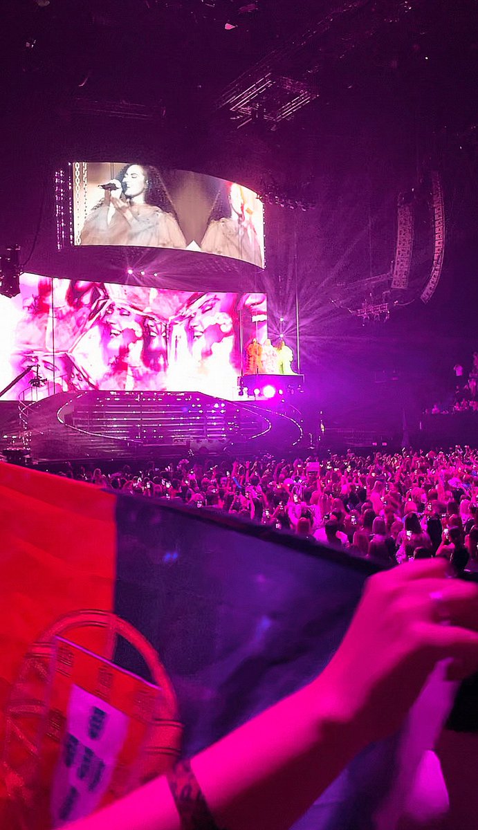 THIS VIEW WITH THE FLAG 🇵🇹 THE BEST NIGHT OF MY LIFE 🎊 LEIGH, PERRIE AND JADE 🥹🦋💖 @LittleMix #ConfettiTourLondon #ConfettiTour