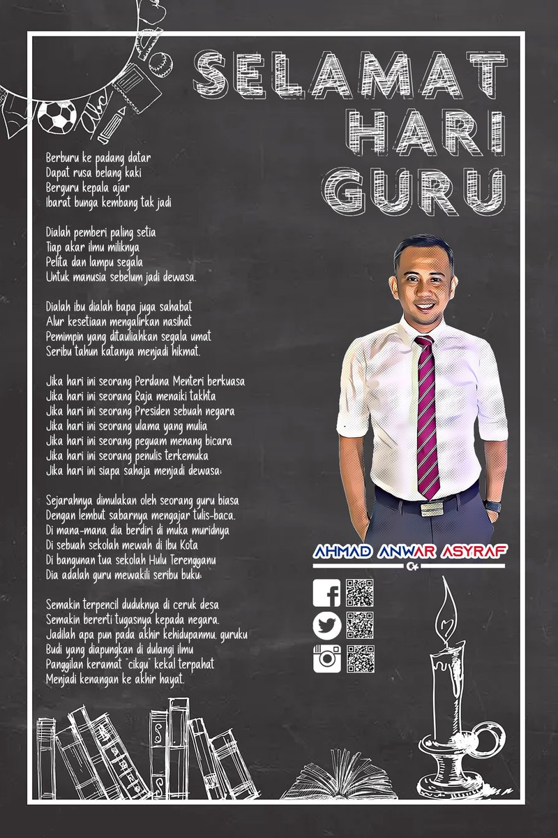 myAnwarIsmail's tweet photo. Untuk semua guru yang mulia,

Jasa kalian akan selalu kami kenang. Tetaplah menjadi pelita untuk anak bangsa. Selamat Hari Guru. https://t.co/YVKPgRP6Gn