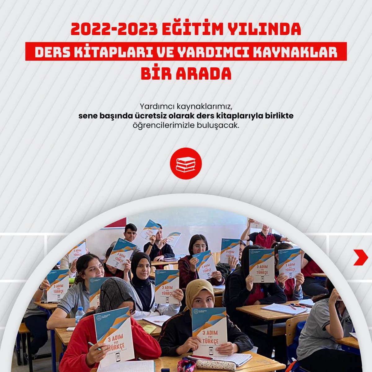 2022 yılı sonuna kadar öğrencilerimize basılı olarak ulaşan yardımcı kaynak sayısı, 100 milyona ulaşacak.
 Yardımcı kaynaklarımız, 2022-2023 eğitim-öğretim yılında, ders kitaplarıyla birlikte öğrencilerimizle buluşacak.
