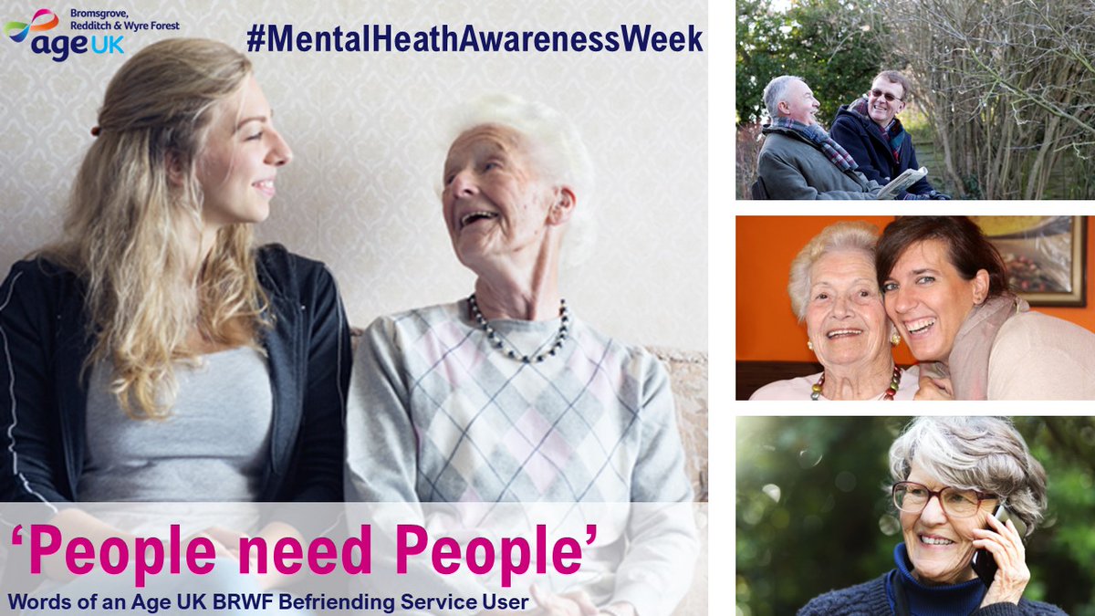 AgeUK_BRWF's tweet photo. #MentalHealthAwarenessWeek Our #BefriendingService is such an important part our local work. If you can spare an hour or so a week to #Volunteer & help #TackleLoneliness please visit 👉https://t.co/5Vd9ZJROVz & get in touch🙏
#WorcestershireHour https://t.co/0wS7fqEZ6Y