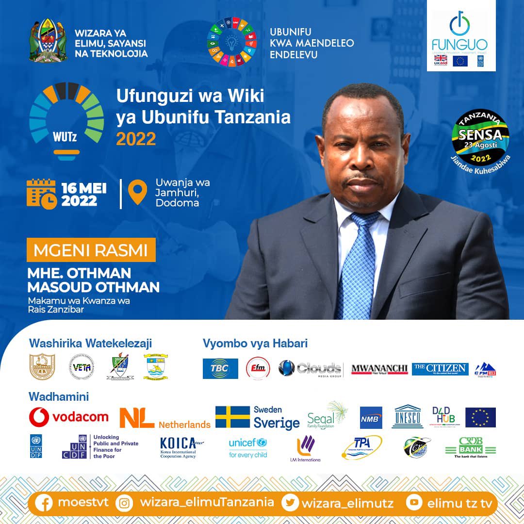 Ms_Elisante's tweet photo. Mgeni Rasmi katika wiki ya ubunifu Tanzania 2022 ni Mh Othman Masoud Othman,Makamu wa kwanza wa rais Zanzibar.
#Makisatu2022 https://t.co/yawWL07Rdz