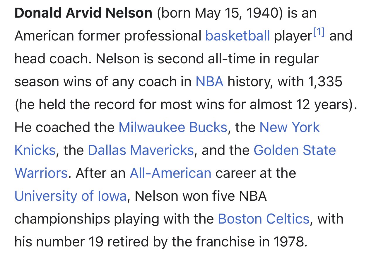 Happy birthday Don Nelson, the former coach of the Mavs, Bucks and Warriors  