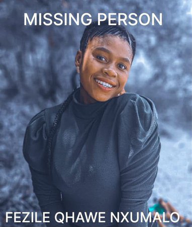 AdvoBarryRoux's tweet photo. Fezile Qhawe Nxumalo has been missing in 25 Match with a 3yrs old boy in Witbank Mpumalanga. For any information on her whereabouts please contact the Police or the family on 0824328386 or 0814064279 

Retweet For Awareness https://t.co/nkvdHvdS9e