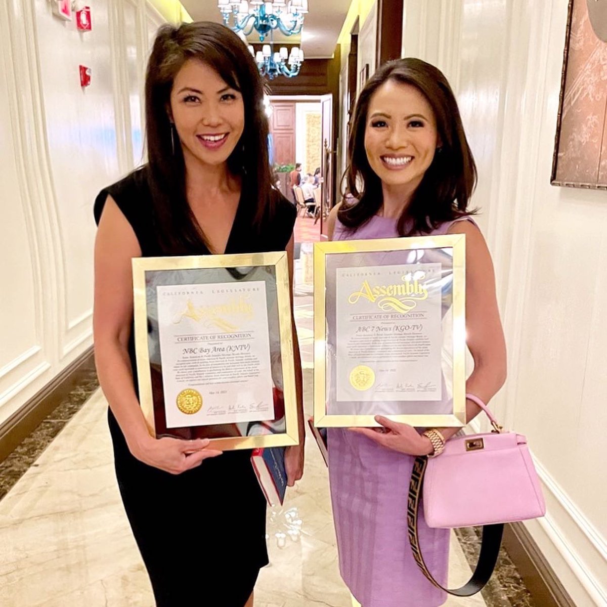 janellewang's tweet photo. So proud to represent @nbcbayarea alongside @christineniSF @RHandaNBC and receive recognition from Assemblyman @Evan_Low for our station’s AAPI coverage.  
Also wonderful to reunite w/ @abc7kristensze @thuy and finally meet @DionLimTV https://t.co/Toa8vBLlHc