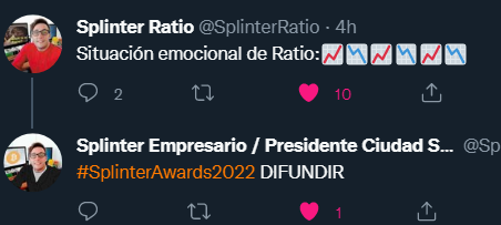 Jajjajaa le re chupaba un huevo como estaba, me parece perfecto

#SplinterAwards2022